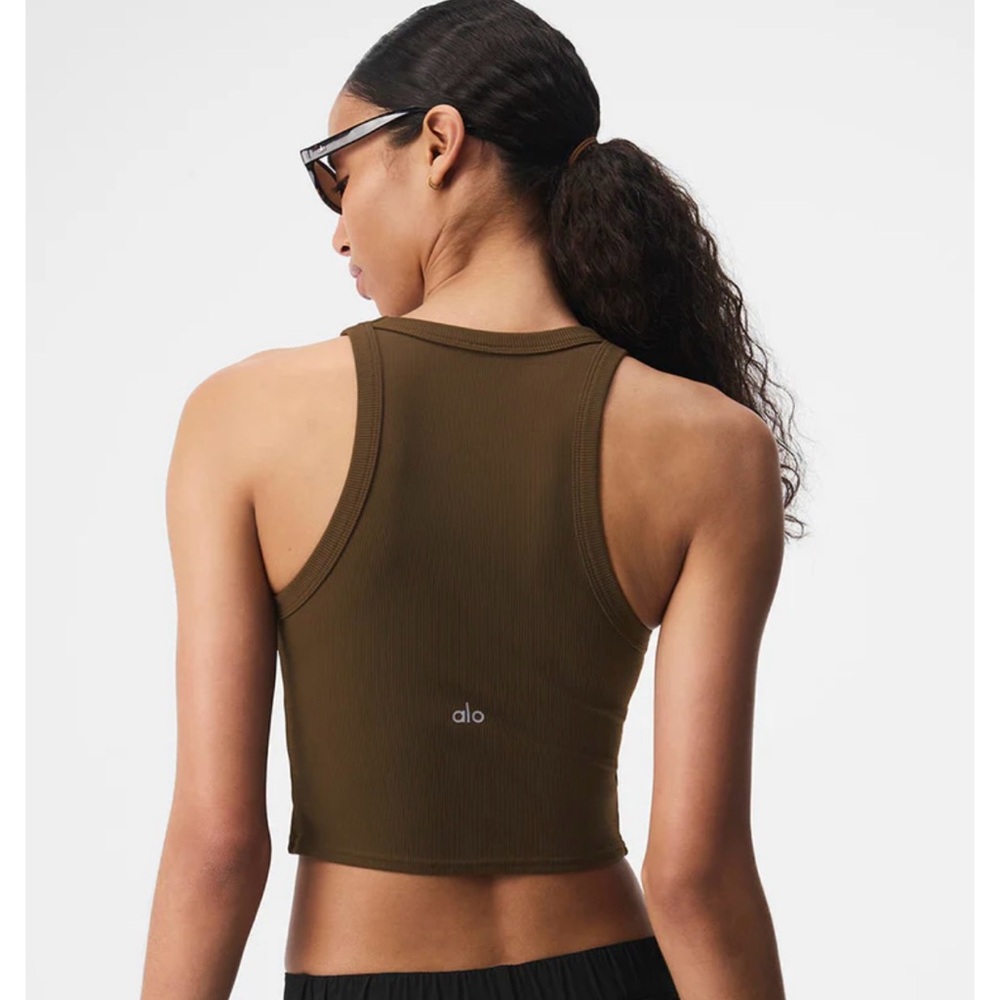 Alo Brown Ribbed Tank Top